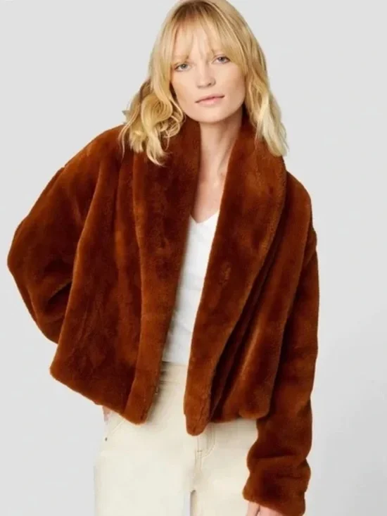 Blank NYC Women's Espresso Faux Fur Martini Jacket - Picture 1 of 13